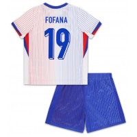 Fotbalové Dres Francie Youssouf Fofana #19 Dětské Venkovní ME 2024 Krátký Rukáv (+ trenýrky)